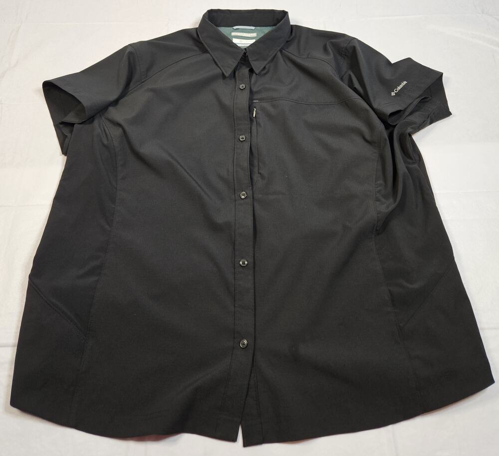 Columbia Shirt Mens 3XL Black Omni-Shade Lined Long Sleeve Button Up Outdoor